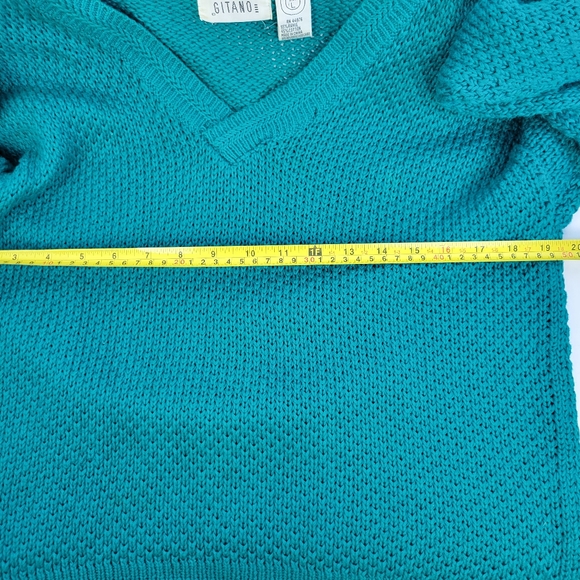 Vtg Gitano Womens L Pullover V Neck Sweater With Shoulder Pads - Picture 9 of 10
